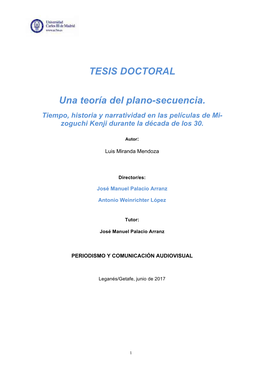 TESIS DOCTORAL Una Teoría Del Plano-Secuencia