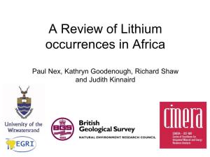 A Review of Lithium Occurrences in Africa