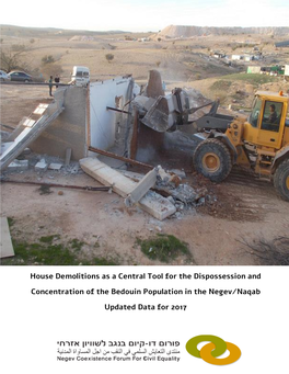House Demolitions As a Central Tool for the Dispossession And