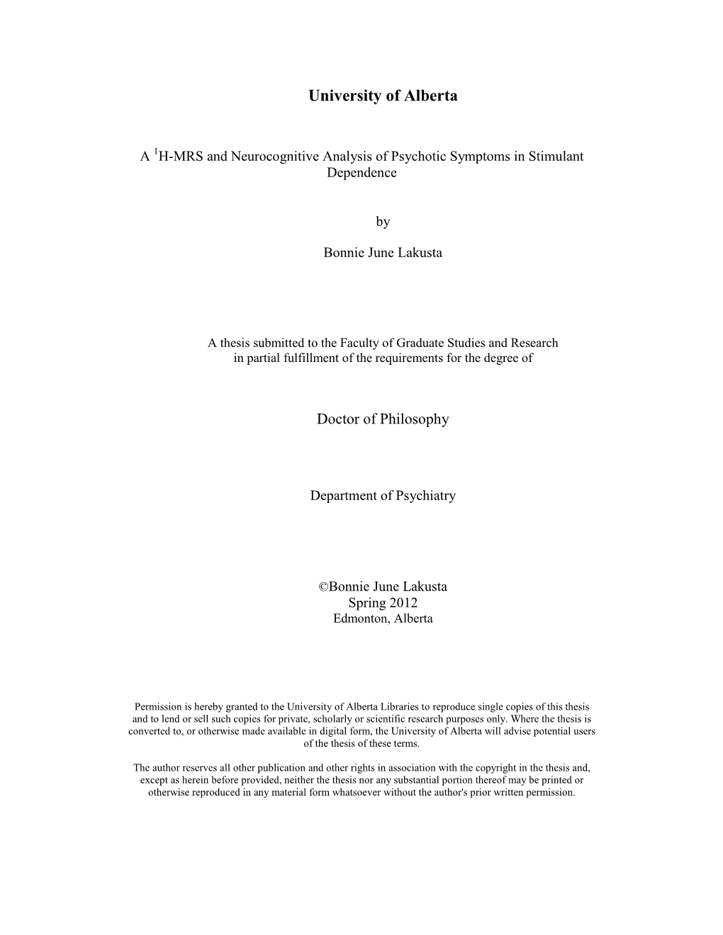 H-MRS and Neurocognitive Analysis of Psychotic Symptoms in Stimulant Dependence