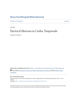 Electrical Alternans in Cardiac Tamponade Andreas P