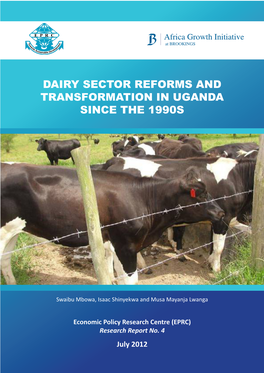 Dairy Sector Reforms and Transformation in Uganda Since the 1990S
