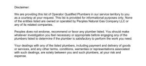 Operator Qualified Plumbers List Here