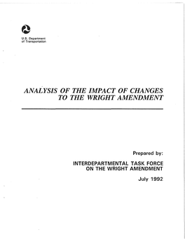 Analysis of the Impact of Changes to the Wright Amendment