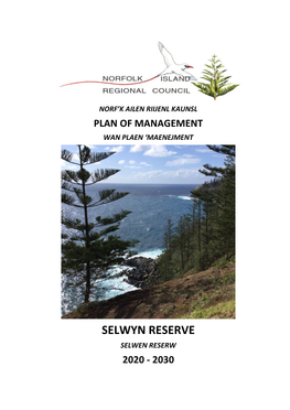 Selwyn Reserve Selwen Reserw 2020 - 2030