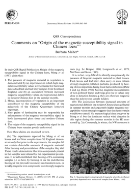 Comments on ''Origin of the Magnetic Susceptibility