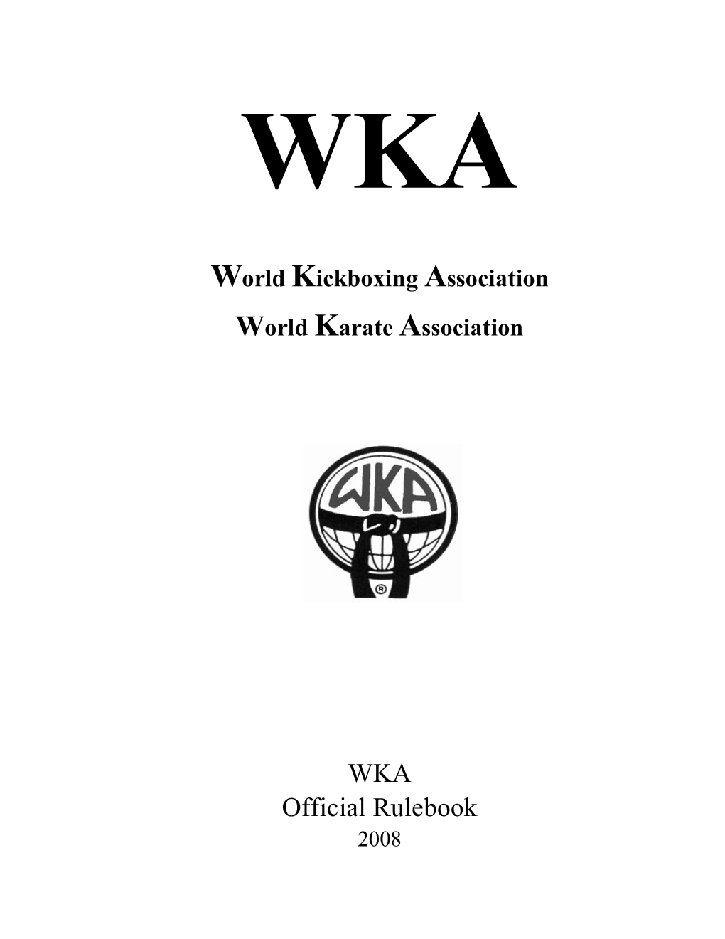 WKA Official Rulebook