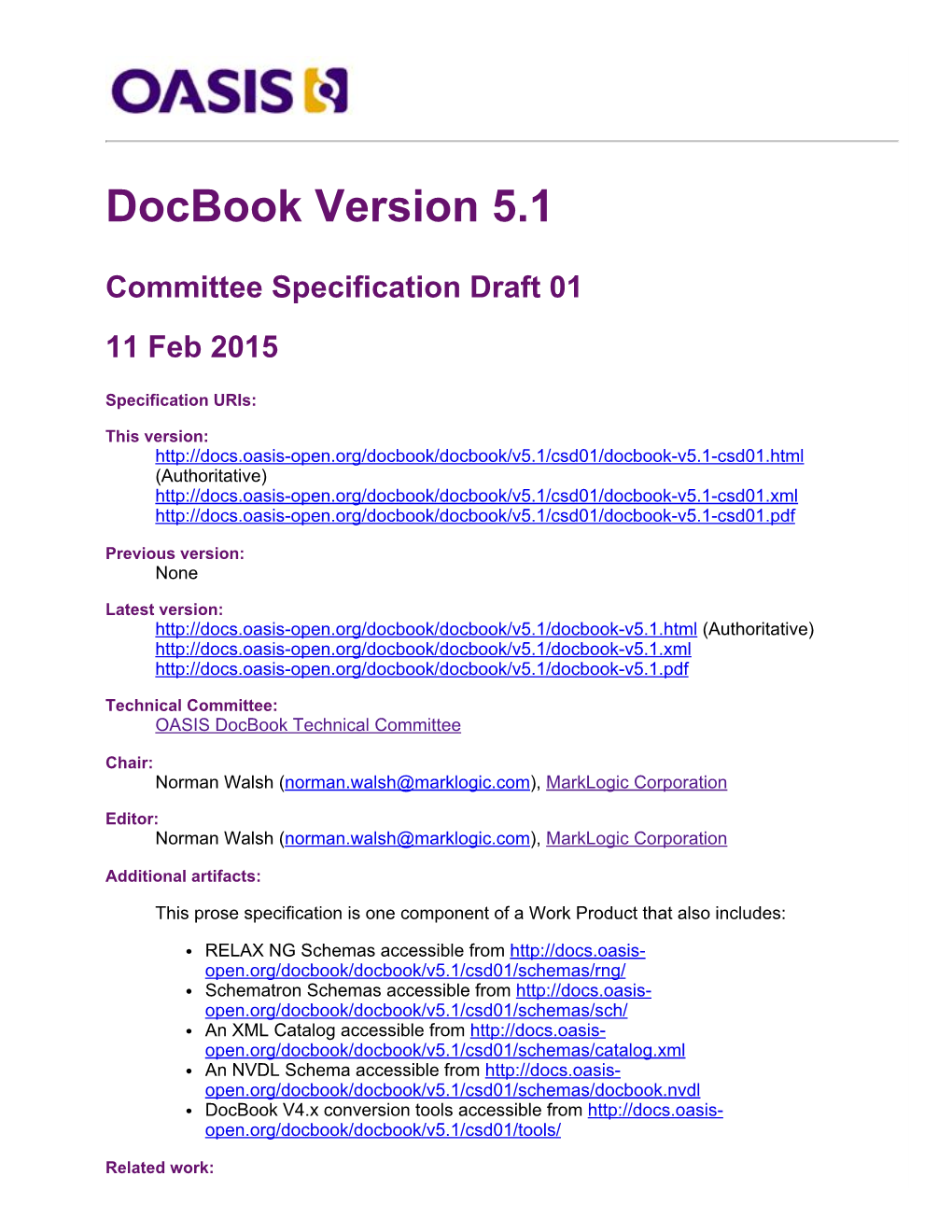 Docbook Version 5.1