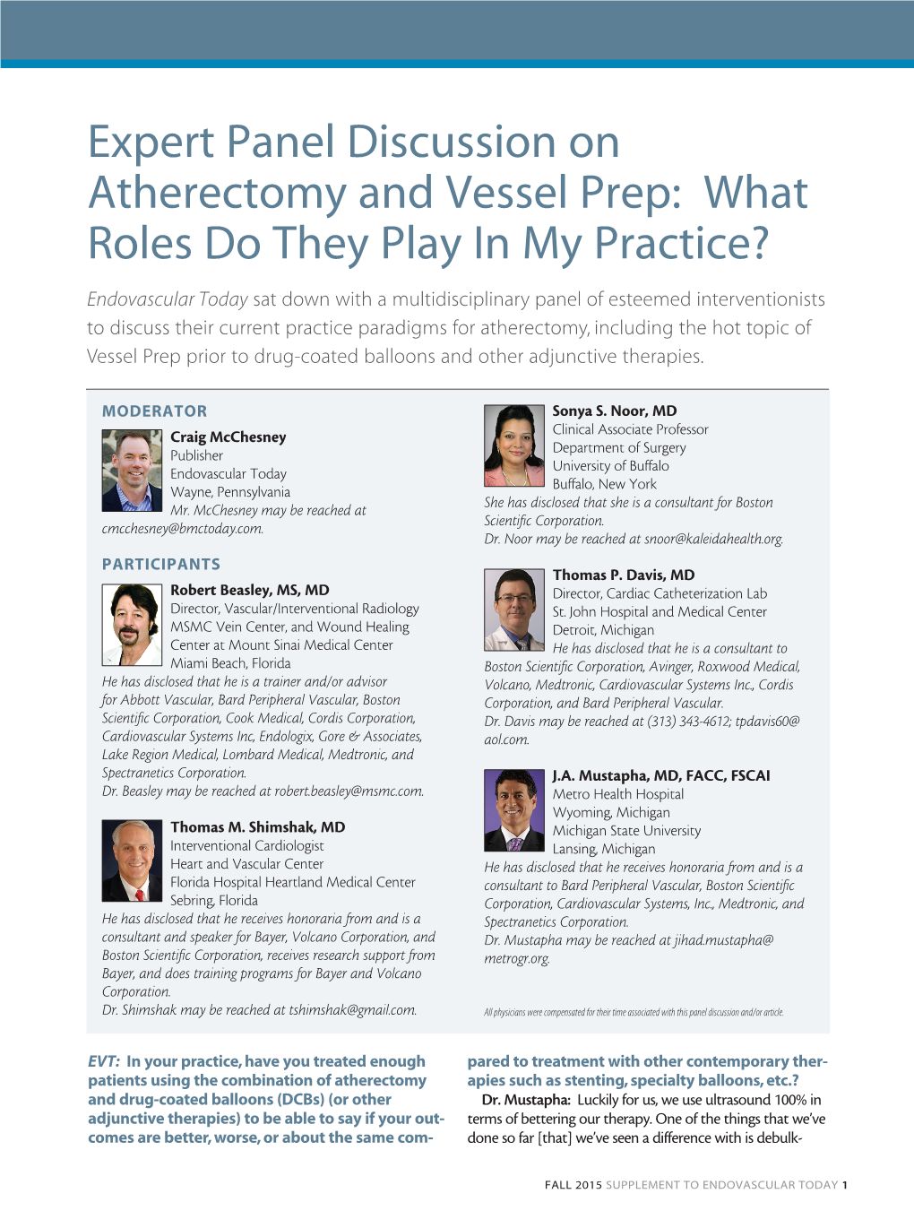 Expert Panel Discussion on Atherectomy and Vessel Prep