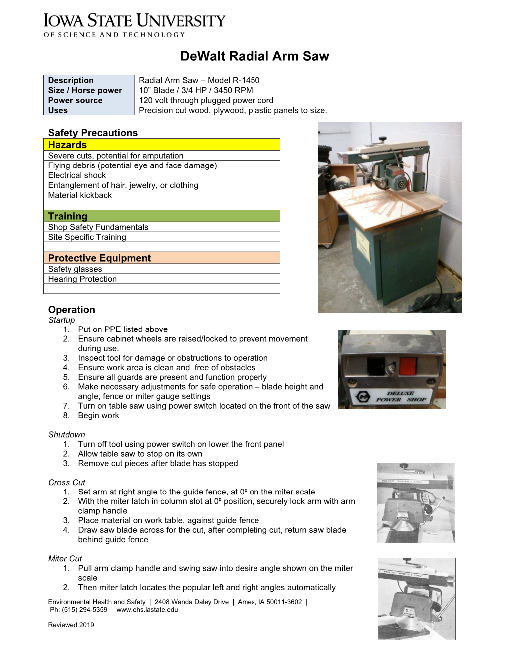 Dewalt Radial Arm Saw