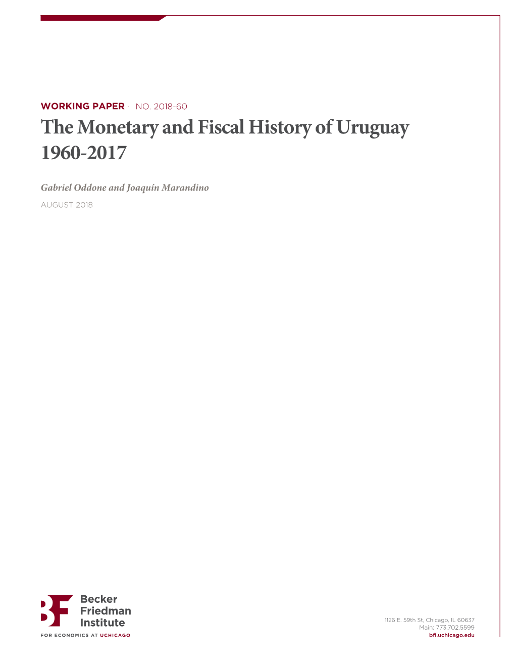 The Monetary and Fiscal History of Uruguay 1960-2017