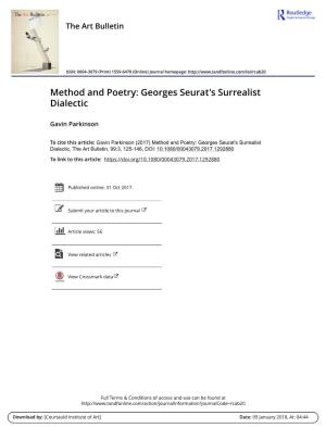 Method and Poetry: Georges Seurat's Surrealist Dialectic Gavin Parkinson