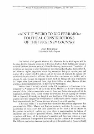 Political Constructions of the 1980S in in Country