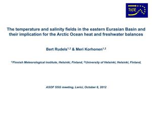 The Temperature and Salinity Fields in the Eastern Eurasian Basin and Their Implication for the Arctic Ocean Heat and Freshwater Balances