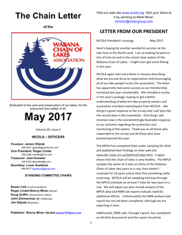 WCOLA Chain Letter, May 2017