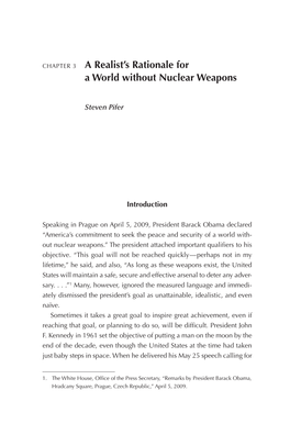 A Realist's Rationale for a World Without Nuclear Weapons