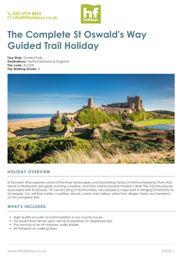 The Complete St Oswald's Way Guided Trail Holiday