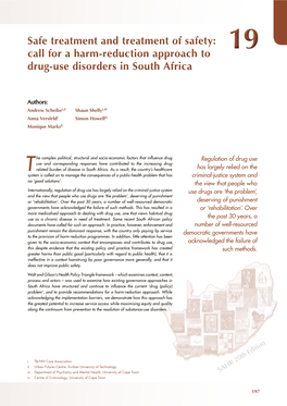 Call for a Harm-Reduction Approach to Drug-Use Disorders in South Africa