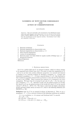 Vanishing of Witt Vector Cohomology and Action of Correspondences