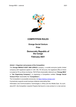 COMPETITION RULES Democratic Republic of the Congo February 2021