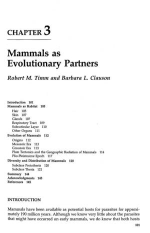 Mammals As Evolutionary Partners