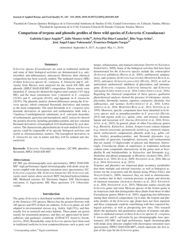 Comparison of Terpene and Phenolic Profiles of Three Wild Species Of