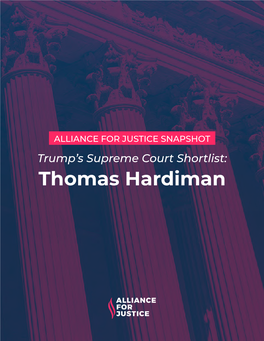 Thomas Hardiman Trump’S Supreme Court Shortlist: Thomas Hardiman