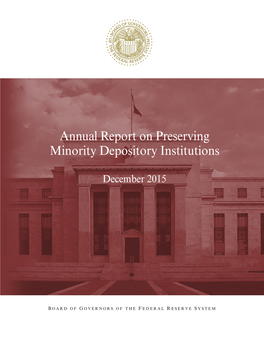 Annual Report on Preserving Minority Depository Institutions