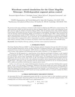 Wavefront Control Simulations for the Giant Magellan Telescope: Field-Dependent Segment Piston Control