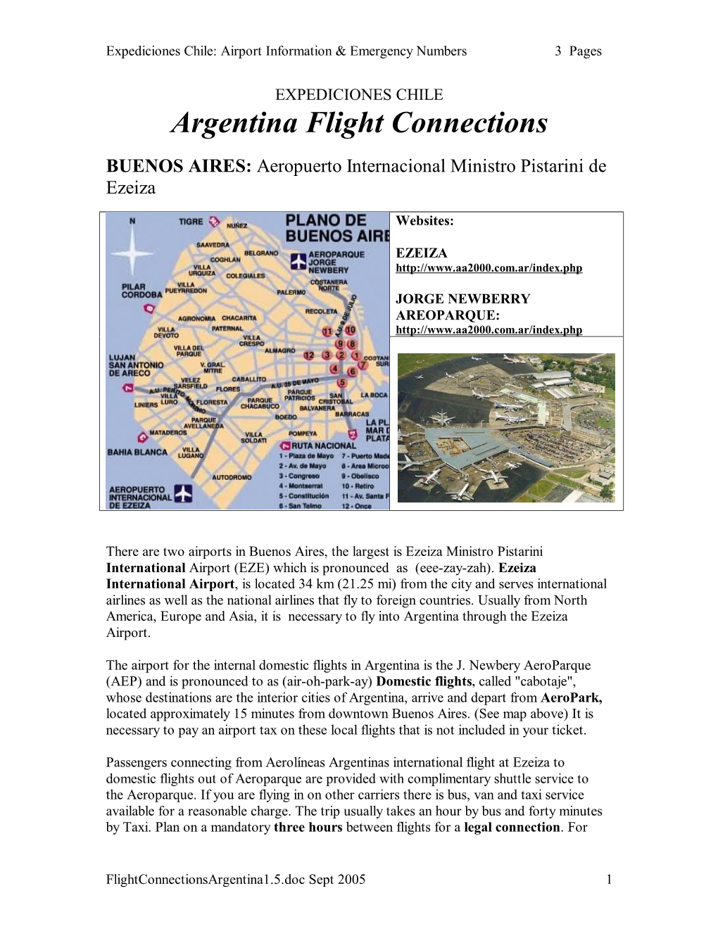 Argentina Flight Connections BUENOS AIRES