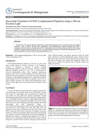Successful Treatment of CD30+Lymphomatoid Papulosis