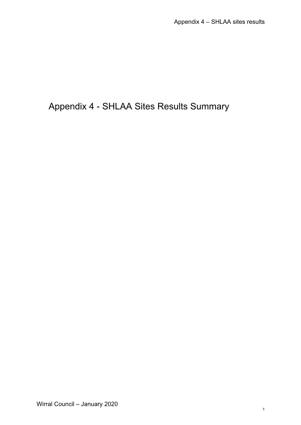 Appendix 4 – SHLAA Sites Results