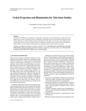 Coded Projection and Illumination for Television Studios