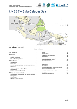 LME 37 – Sulu Celebes Sea Transboundary Water Assessment Programme, 2015