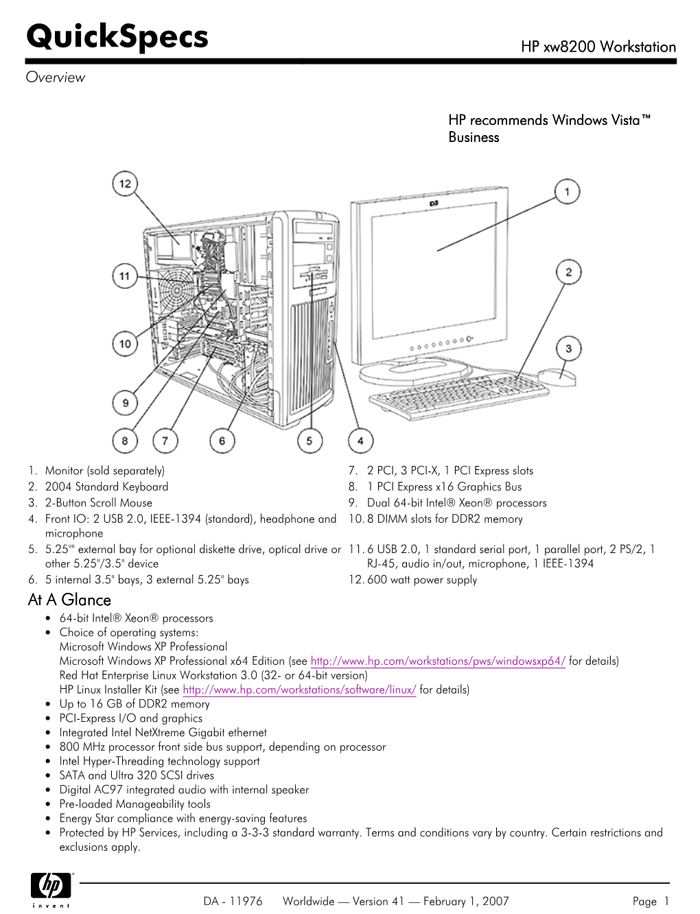 HP Xw8200 Workstation Overview