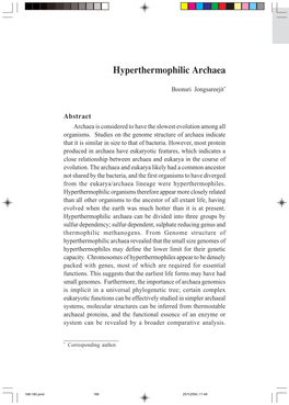Hyperthermophilic Archaea