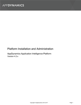 Platform Installation and Administration
