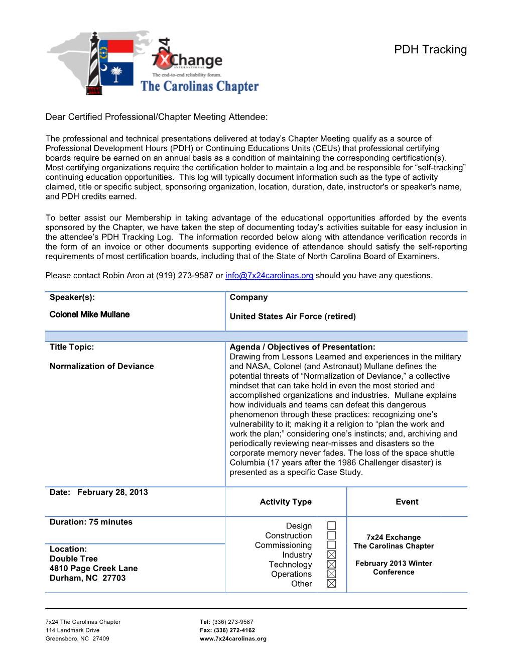 Normalization of Deviance (Pdf)