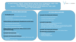 A-Level History, HIS1D: Stuart Britain and the Crisis of Monarchy 1603