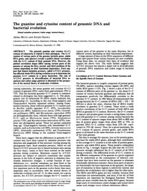 The Guanine and Cytosine Content of Genomic DNA and Bacterial Evolution
