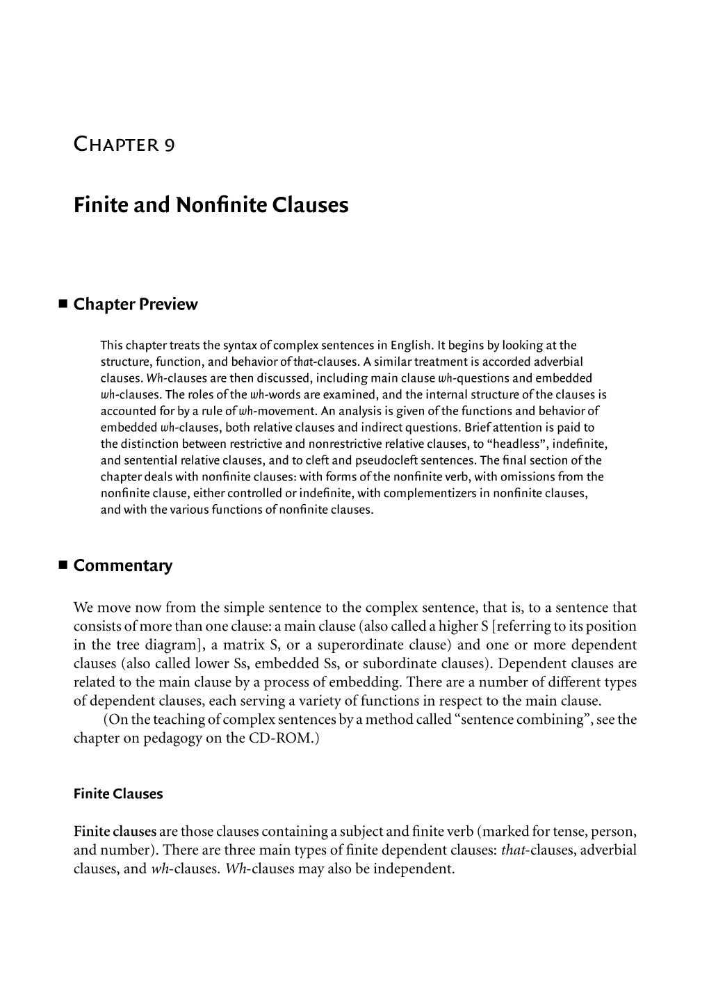 Finite and Nonfinite Clauses