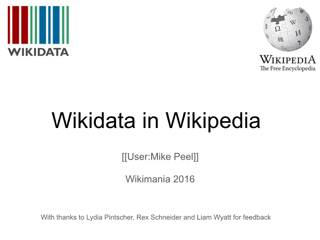 Wikidata in Wikipedia