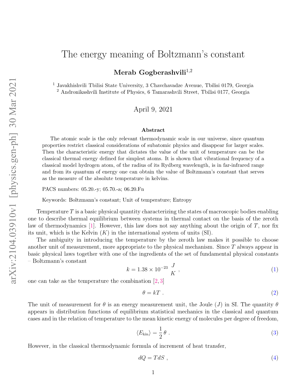 The Energy Meaning of Boltzmann's Constant