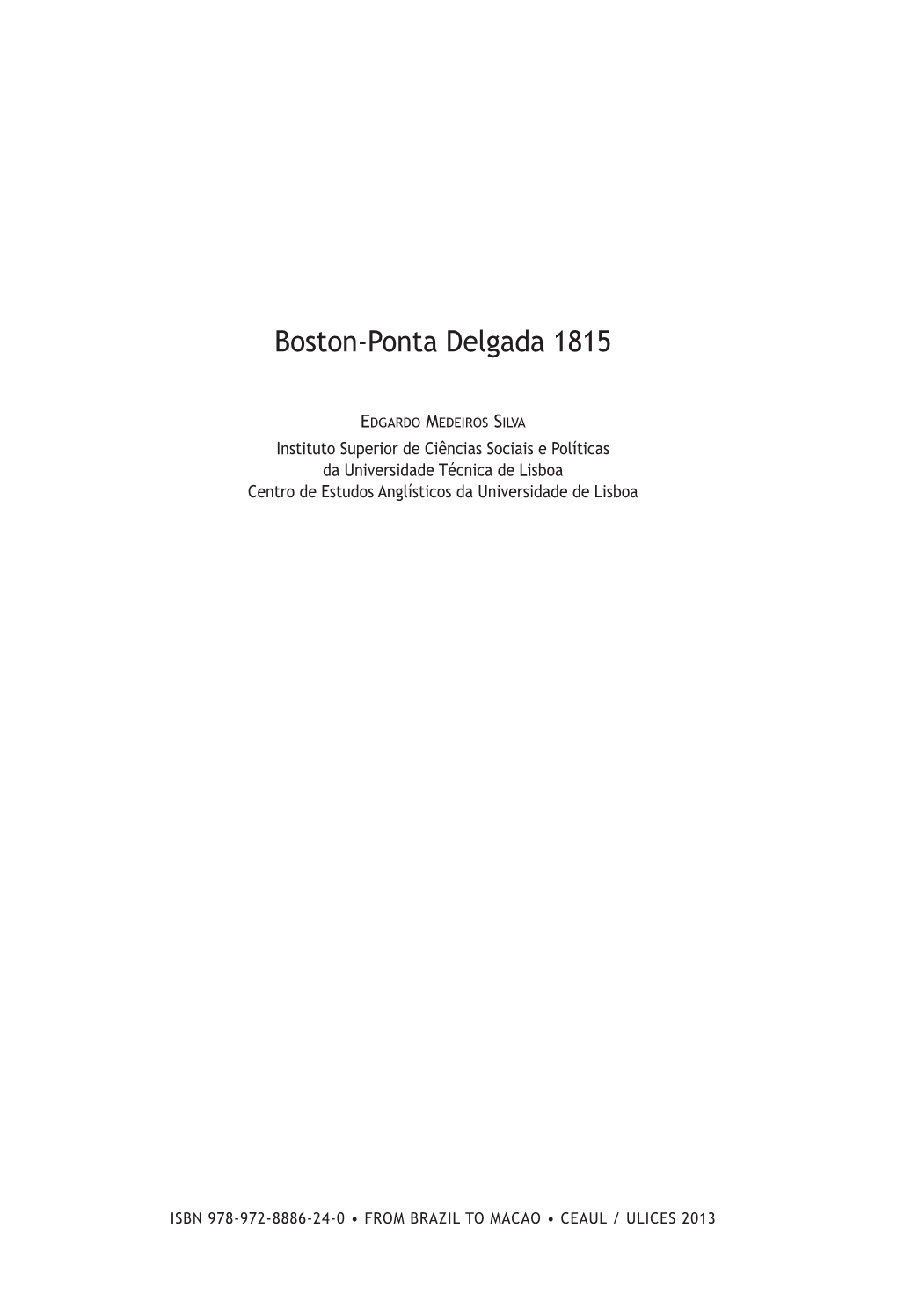 Boston-Ponta Delgada 1815