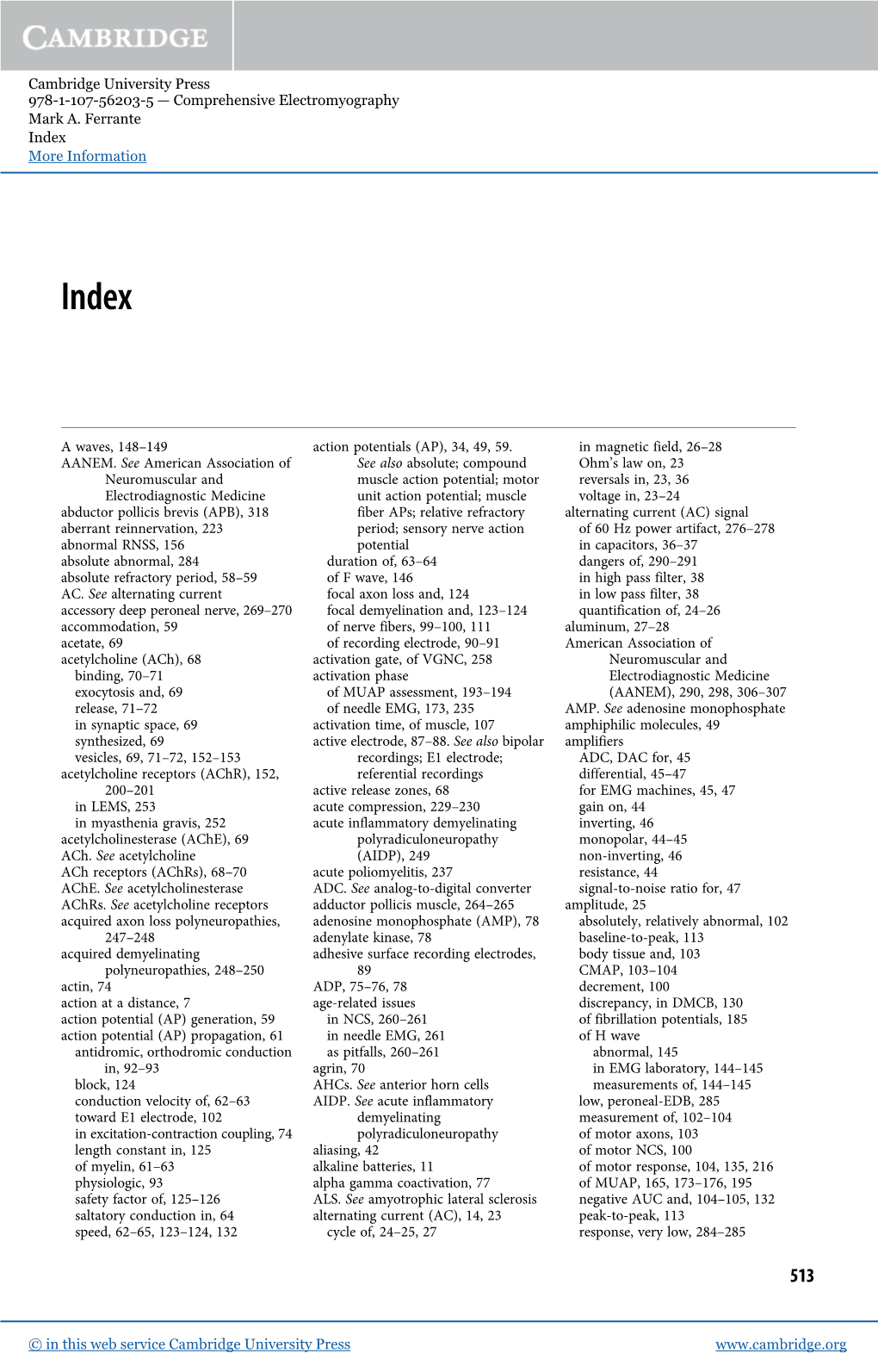 Cambridge University Press 978-1-107-56203-5 — Comprehensive Electromyography Mark A