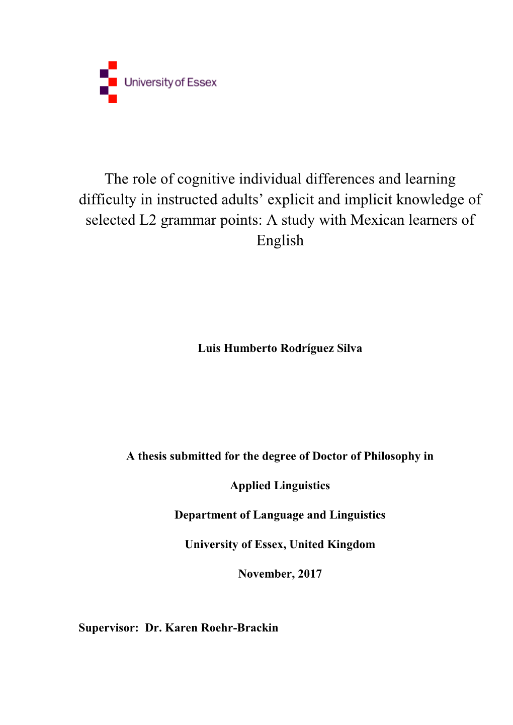 The Role of Cognitive Individual Differences and Learning Difficulty In