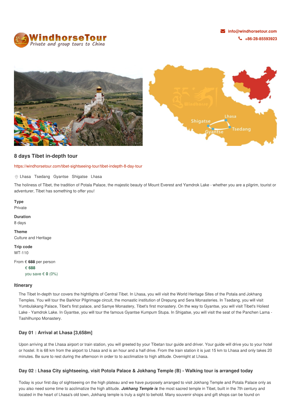 8 Days Tibet In-Depth Tour