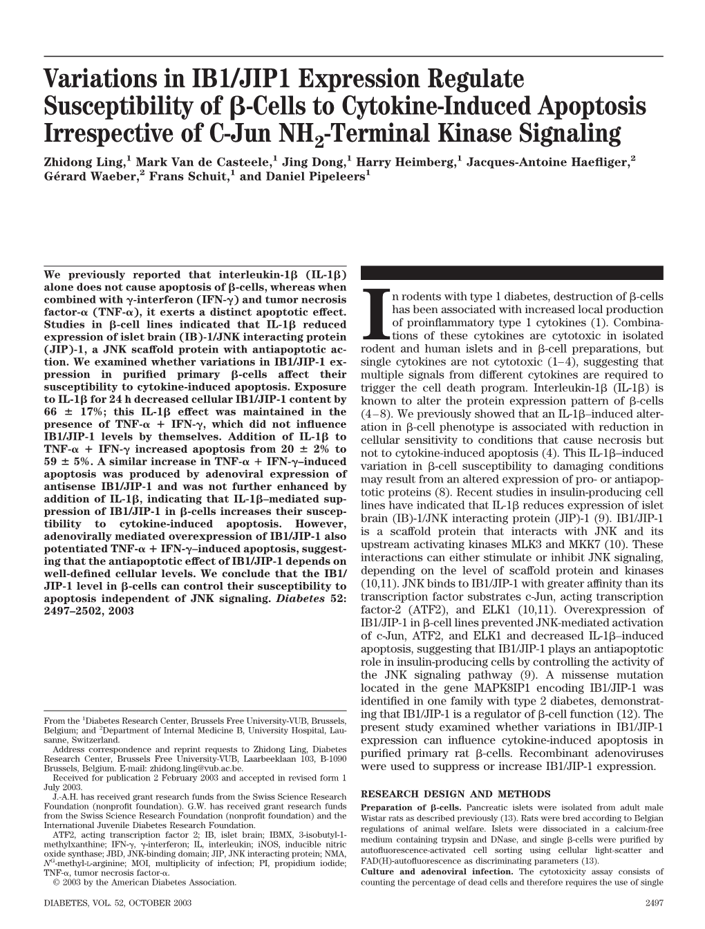 Cells to Cytokine-Induced Apoptosis Irrespective of C-Jun