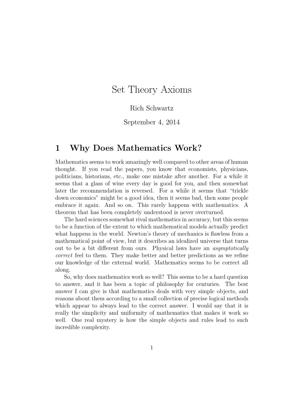 Set Theory Axioms