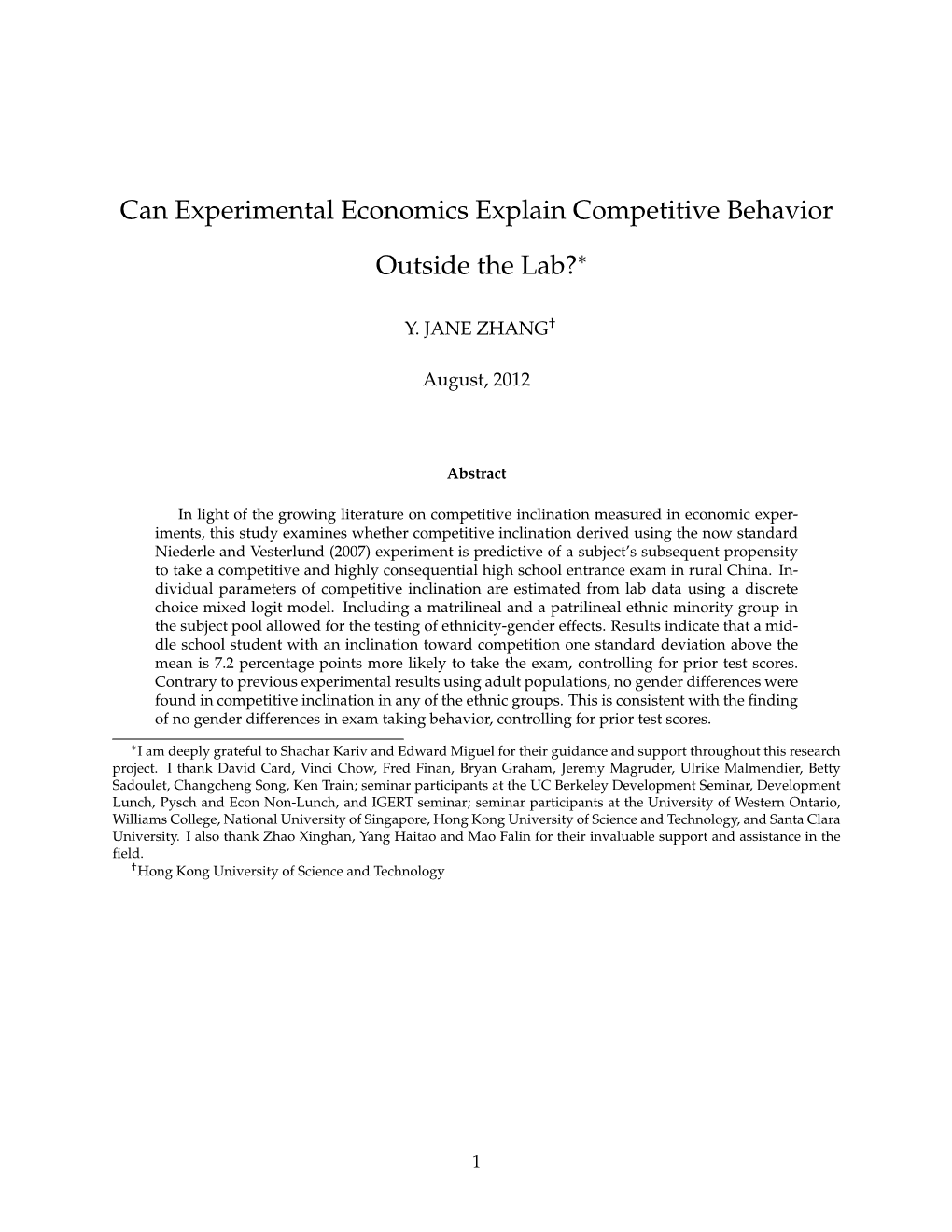 Can Experimental Economics Explain Competitive Behavior